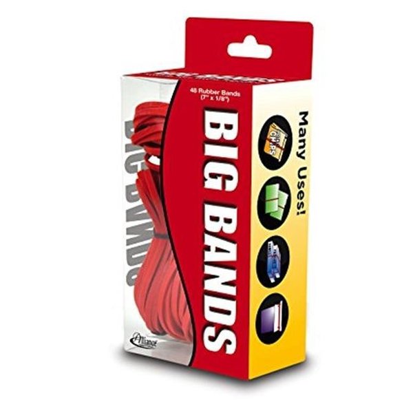 Alliance Rubber Alliance Rubber 699 7 x 0.25 in. Big Bands Oversized Rubber Bands - Red; 48 per Pack 699